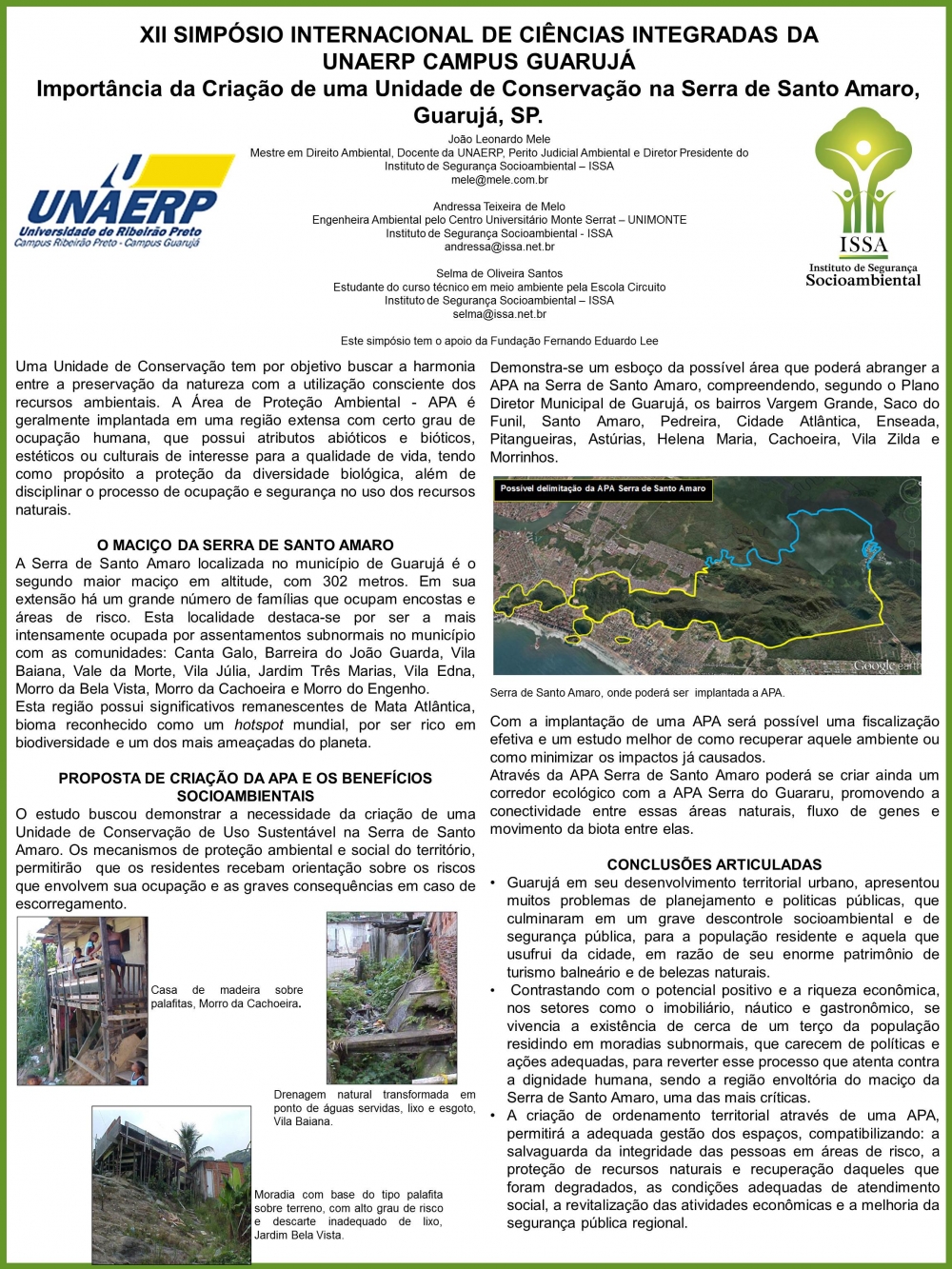  Poster Importncia da Criao de uma Unidade de Conservao na Serra de Santo Amaro, Guaruj, SP