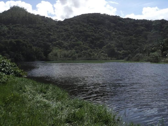  Figura 67. Lagoa localizada no canto norte da Prainha Branca, que recebe grande parte dos efluentes domésticos sem tratamento.